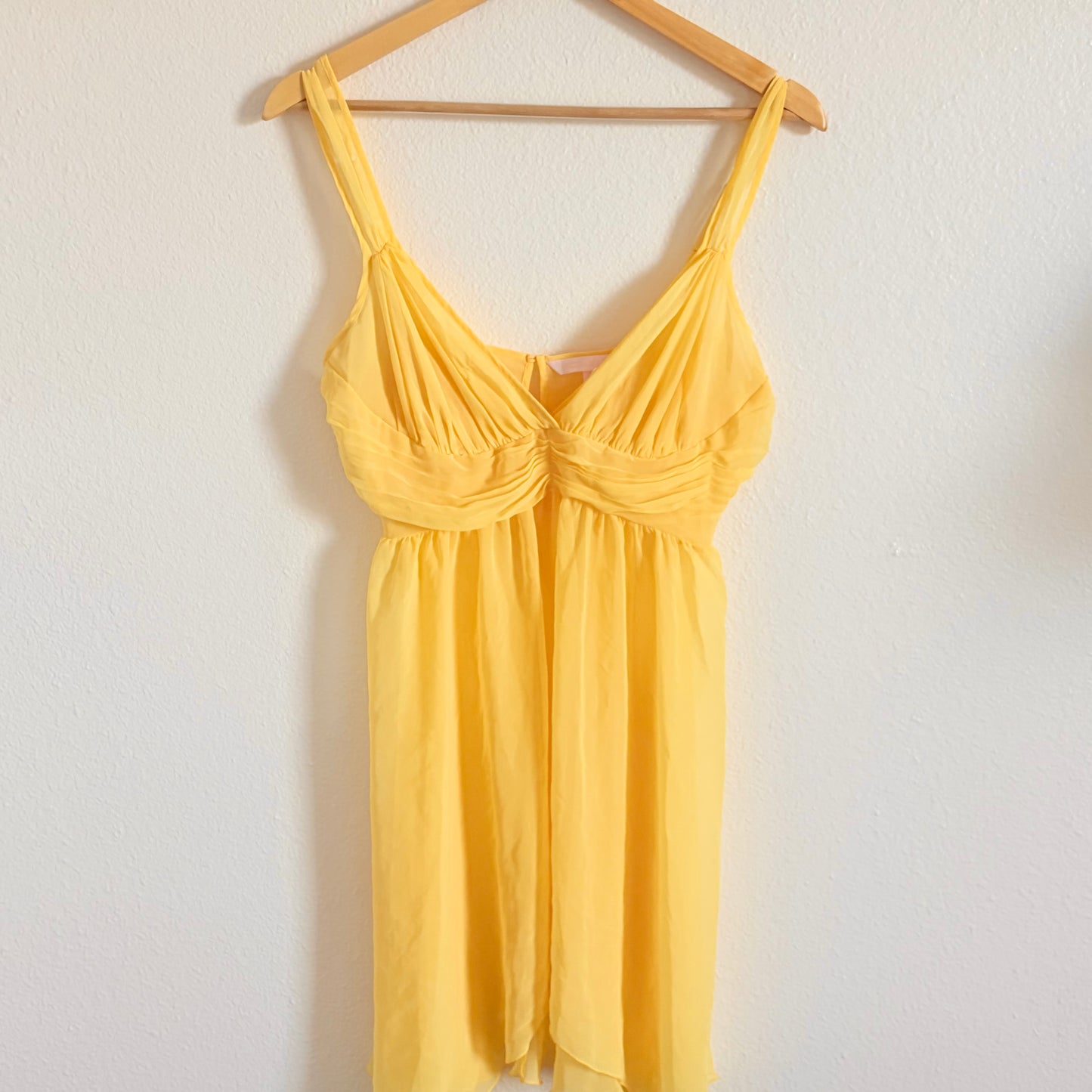 2000s Victorias Secret yellow slip dress